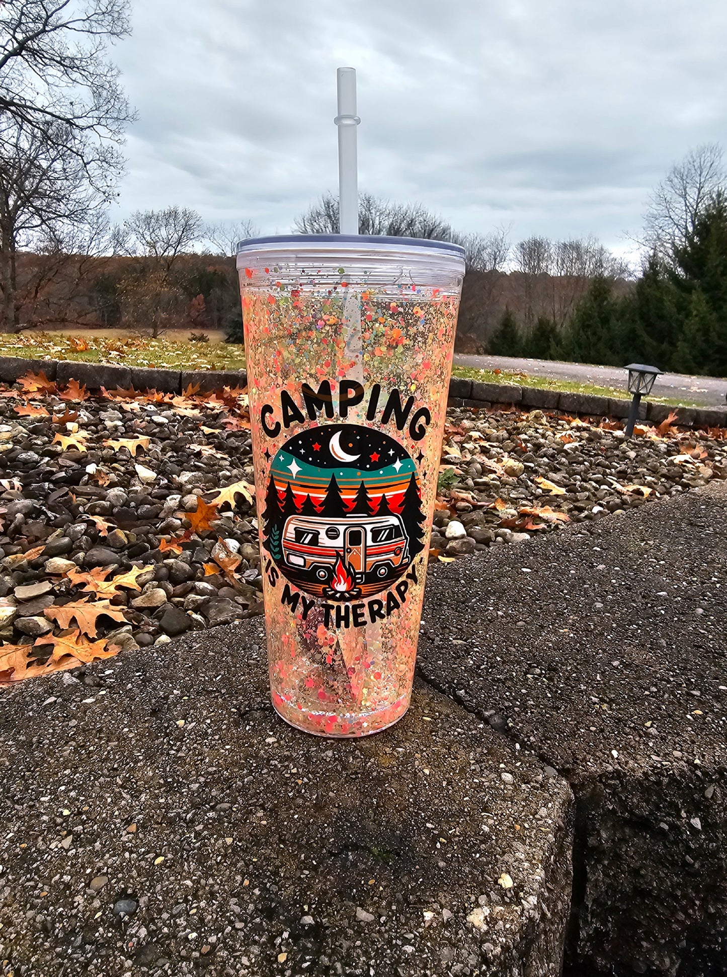 24oz camping glitter