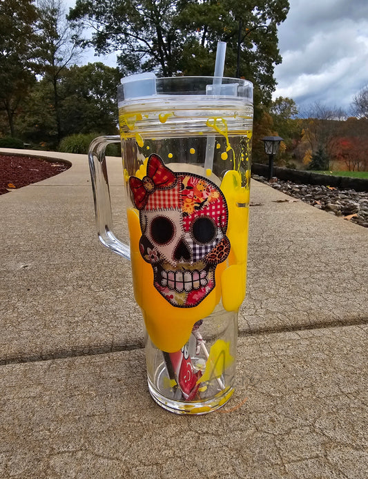 40 oz skull candy pattern lava drip