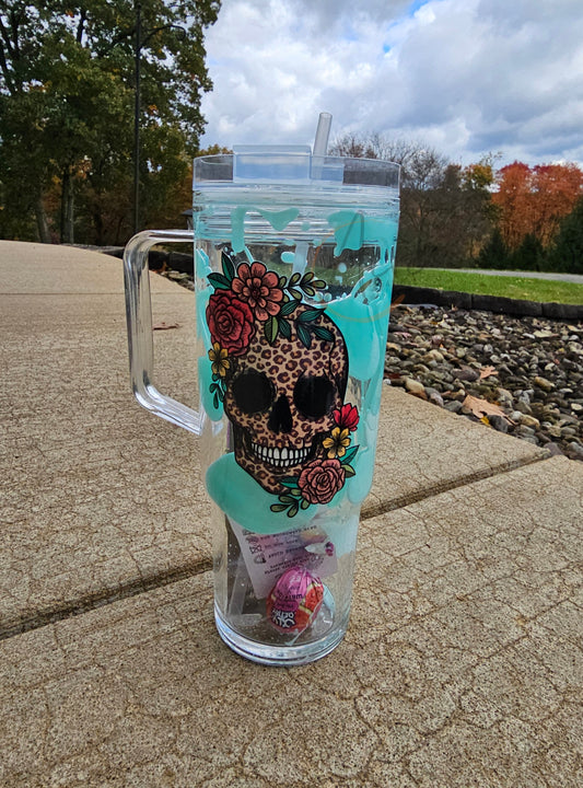 40oz animal print skull candy lava drip