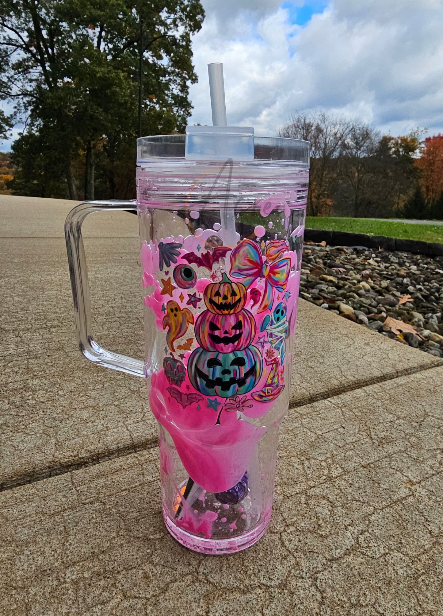 40oz colorful pumpkin lava drip