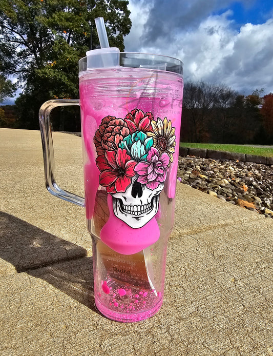 40oz skull candy flower lava drip