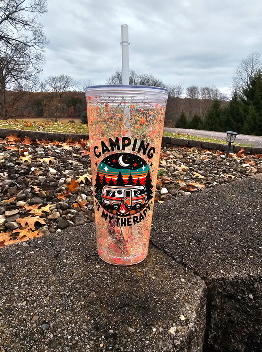 24oz camping glitter